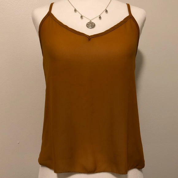 💸 $2 ADD-ON Sirens Burnt Orange Sheer Tank Top - Picture 2 of 3